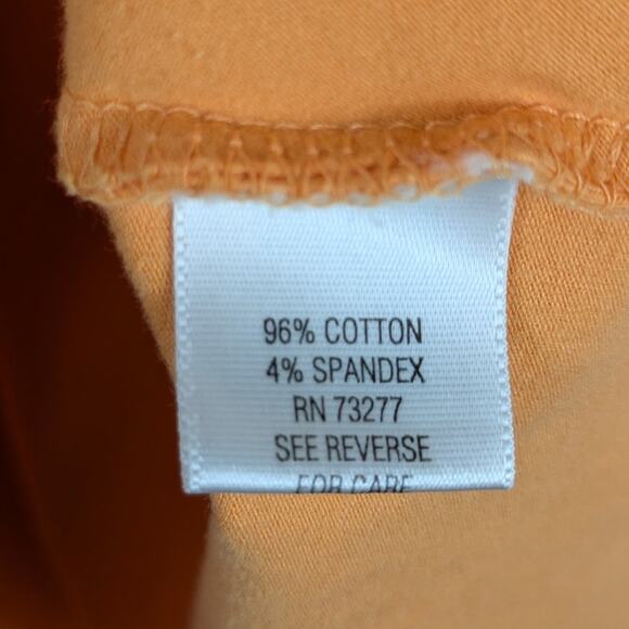 Sonoma Life Style Women’s Large Collared V-Neck Shirt Orange Cotton Spandex Top - Picture 3 of 4